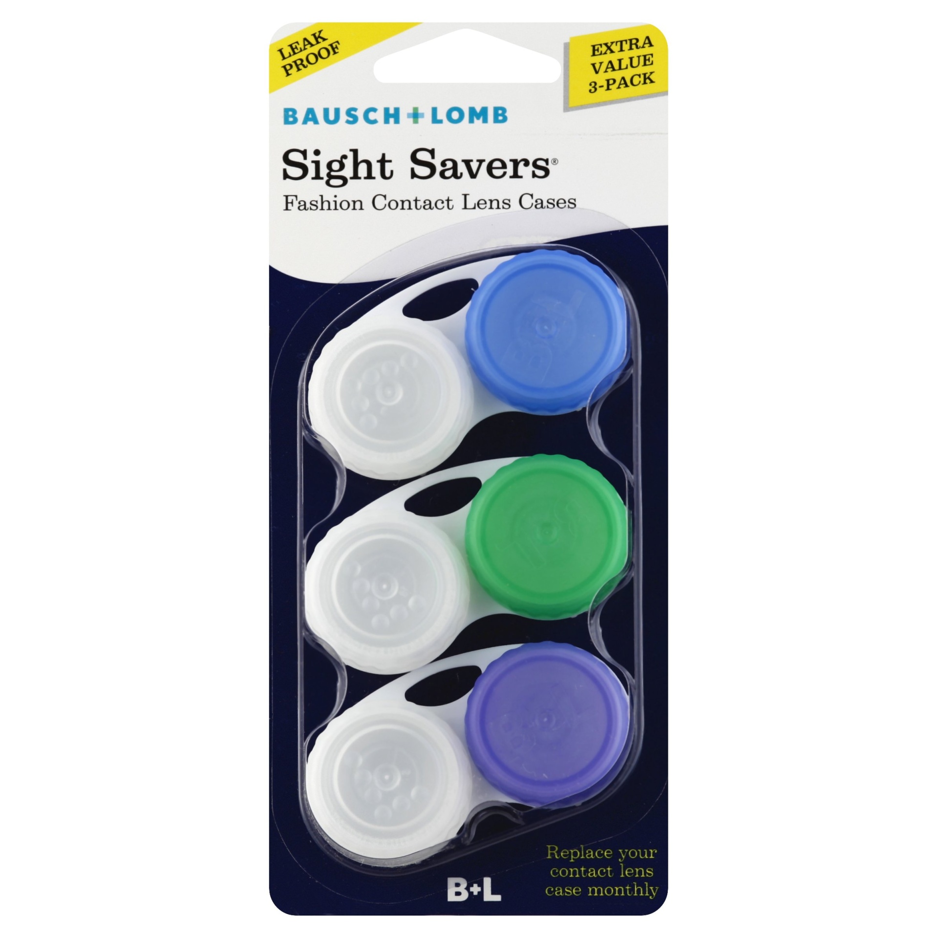 slide 1 of 1, Bausch + Lomb Sight Savers Contact Lens Cases, 3 ct