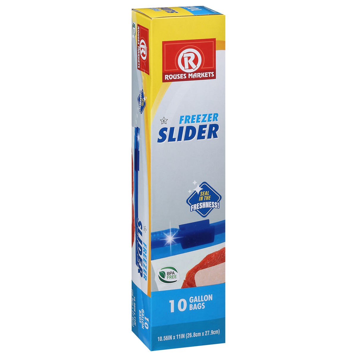 slide 8 of 9, Rouses Markets Gallon Freezer Slider Bags 10 ea, 10 ct