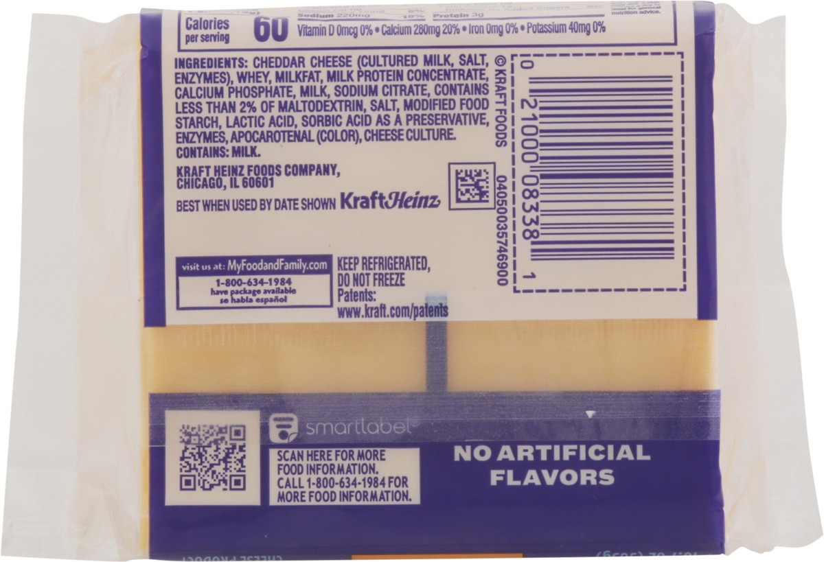 slide 12 of 13, Kraft Singles Sharp Cheddar Slices, 16 ct Pack, 16 ct