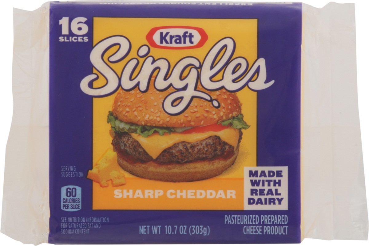 slide 10 of 13, Kraft Singles Sharp Cheddar Slices, 16 ct Pack, 16 ct
