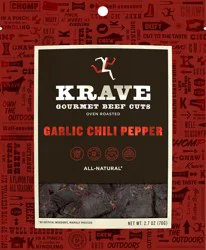 Krave Gourmet Garlic Chili Pepper Beef Cuts - 2.7 oz
