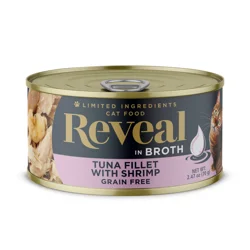 Reveal Tuna Fillet with Shrimp in Broth Cat Food Can