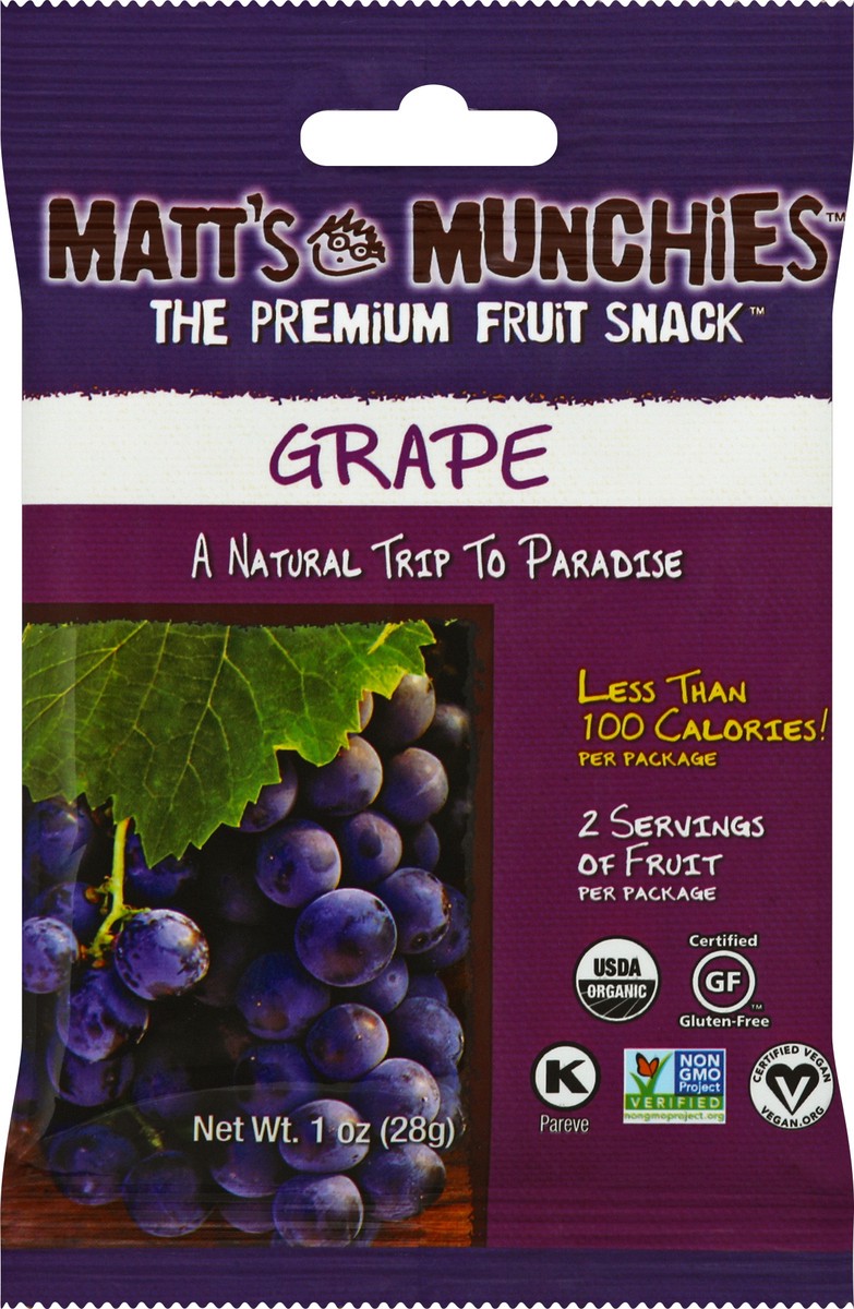 slide 3 of 3, Matt's Munchies Organic Dried Fruit Snack, 1 oz