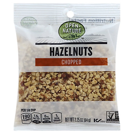 slide 1 of 1, Open Nature Hazelnuts Chpped, 2.25 oz