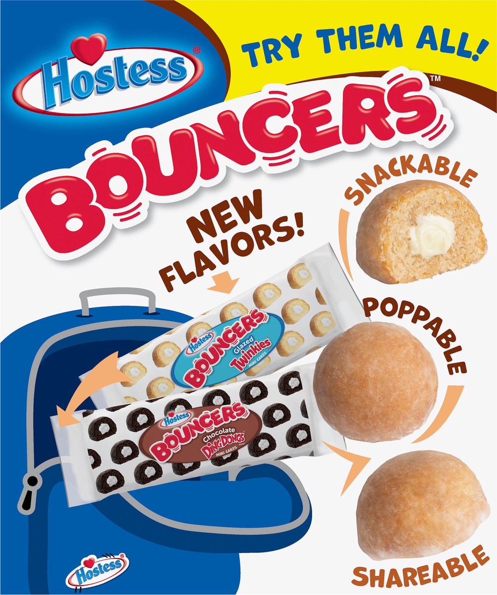 slide 2 of 9, HOSTESS BOUNCERS Cinnamon DONETTES, Packable Pouches, Perfect for Lunchboxes – 5 Pouches , 9.63 oz, 9.63 oz