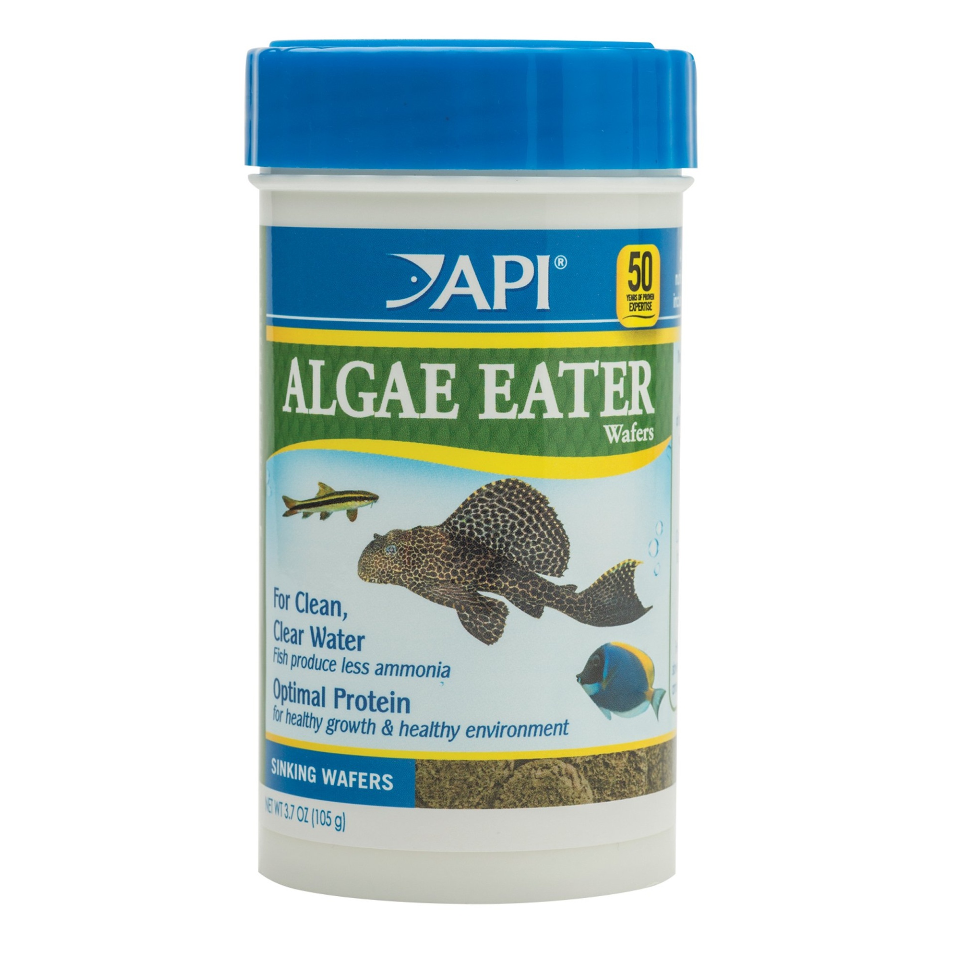 slide 1 of 1, API Algae Wafer Fish Food, 3.7 oz