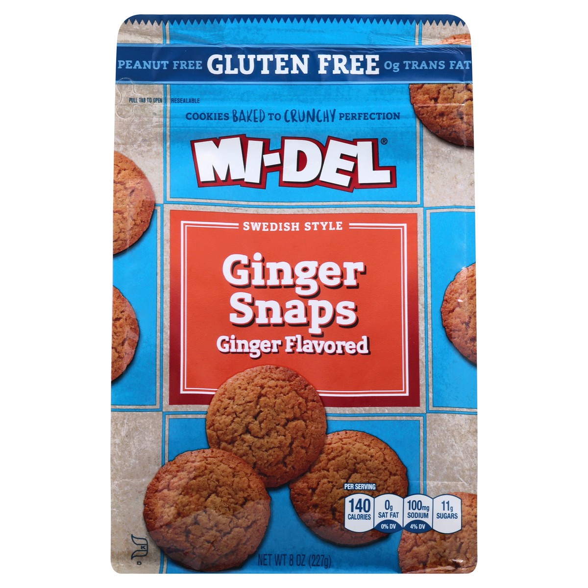 slide 10 of 12, MI-Del Gluten Free Swedish Style Ginger Flavored Ginger Snaps 8 oz, 8 oz