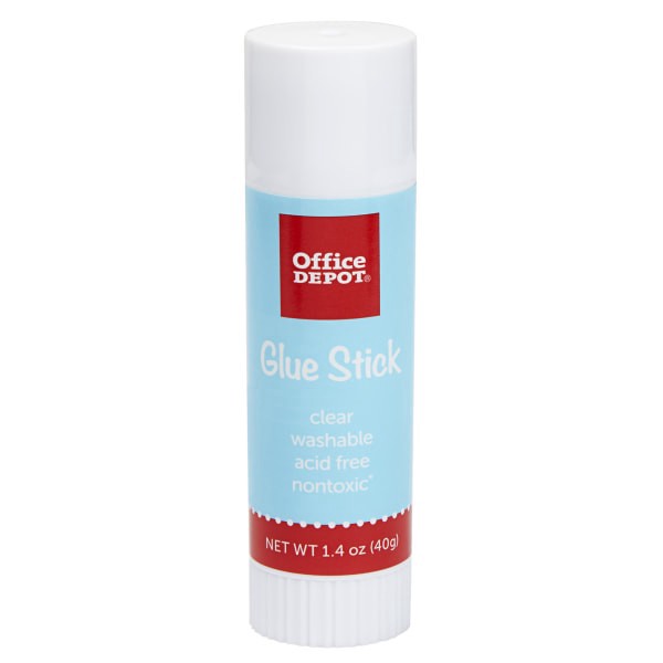slide 2 of 2, Office Depot Brand Glue Sticks, 1.4 Oz, Clear, Pack Of 3 Glue Sticks, 3 ct