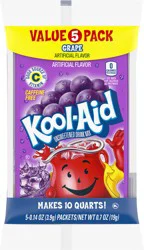 Kool-Aid Unsweetened Grape Powdered Drink Mix, 5 ct - .7 oz