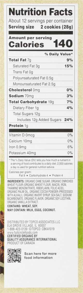 slide 2 of 9, Full Circle Market Organic Chocolate Flavored Sandwich Cookies 12 oz, 12 oz