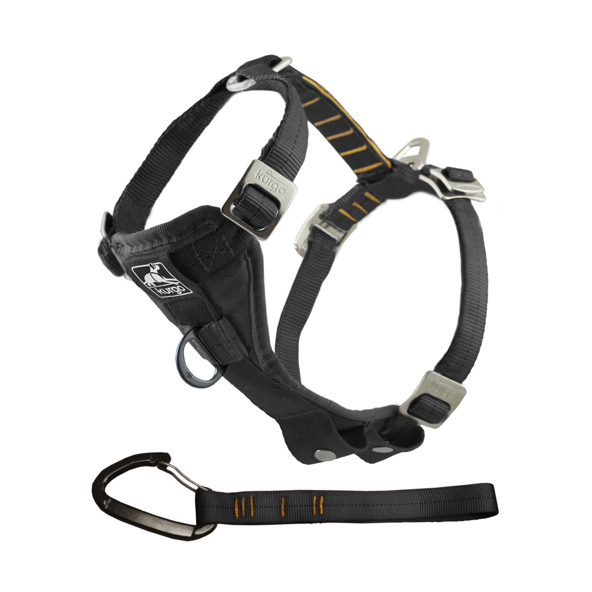 slide 1 of 4, Kurgo Harness w/seatbelt tether Black L, 1 ct