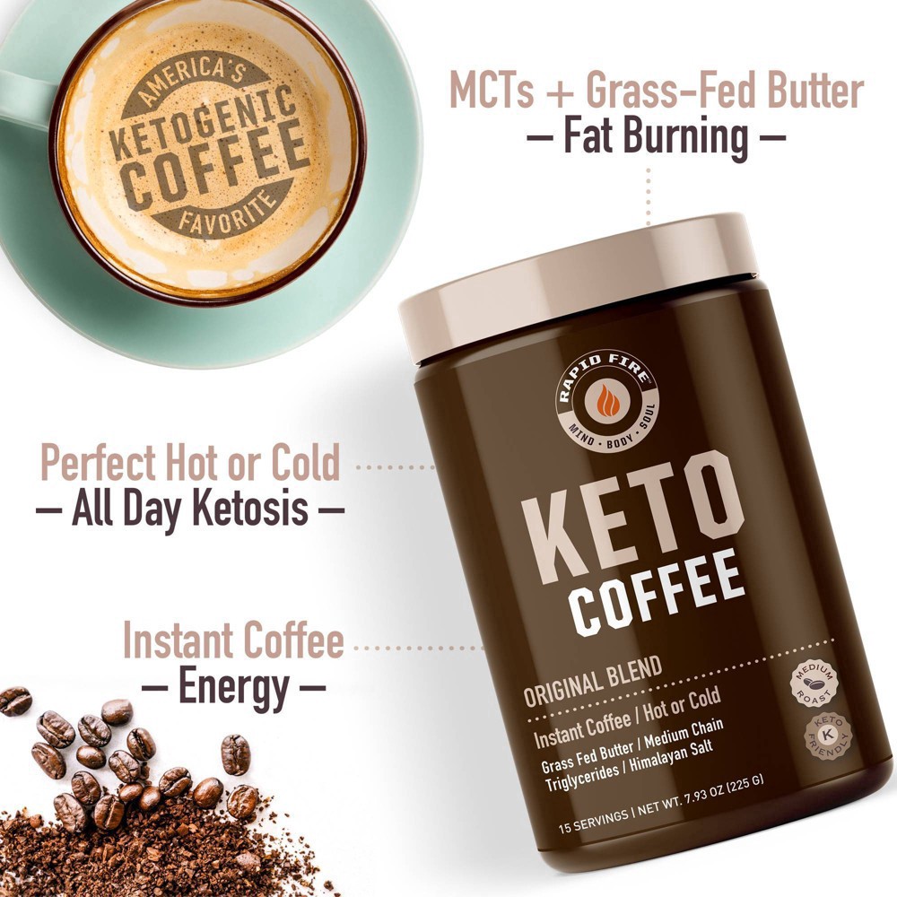 slide 5 of 7, Rapid Fire Coffee Ketogenic Original Blend Light Roast Coffee- 7.93 oz, 7.93 oz