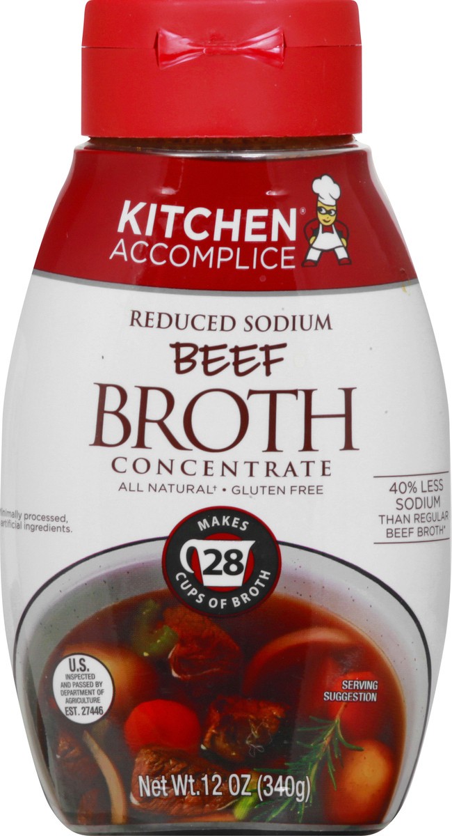 slide 1 of 12, Kitchen Accomplice Reduced Sodium Beef Broth Concentrate 12 oz, 12 oz