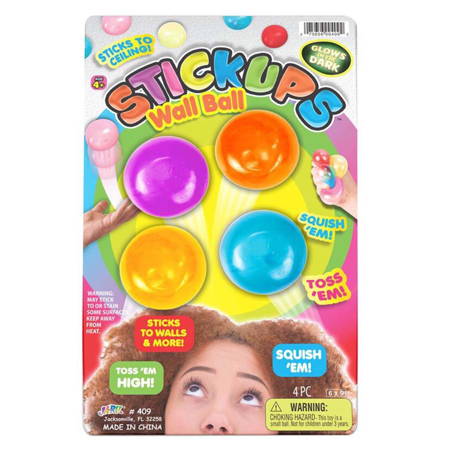 slide 1 of 1, Ja Ru Stickups Wall Balls, 4 ct