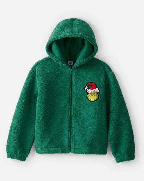slide 1 of 5, Carter's Carters Girls Dr. Seuss™ The Grinch Sherpa Hooded Zip-Up Jacket - Green Green 10, 1 ct
