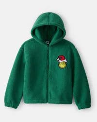 Carter's Carters Girls Dr. Seuss™ The Grinch Sherpa Hooded Zip-Up Jacket - Green Green 10