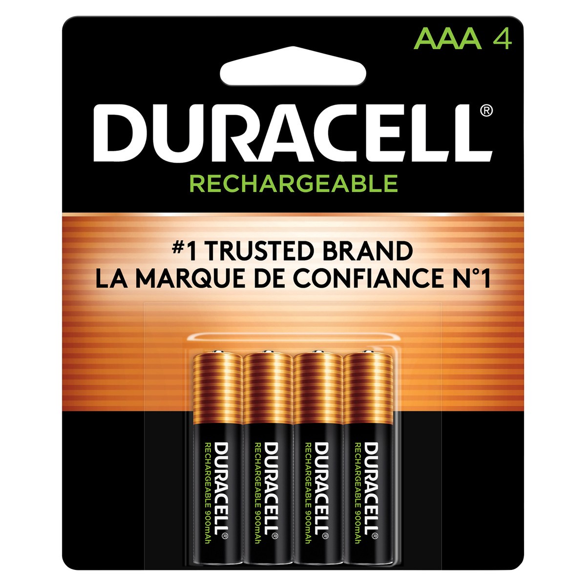 slide 1 of 1, Duracell Rechargeable AAA Batteries, 4 ct