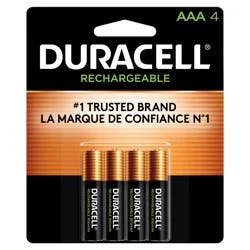 Duracell Rechargeable AAA NiMH Batteries, 4/Pack