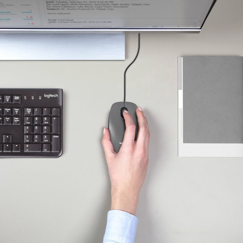 slide 4 of 6, Logitech Mouse M100 - Dark (USB Only), 1 ct