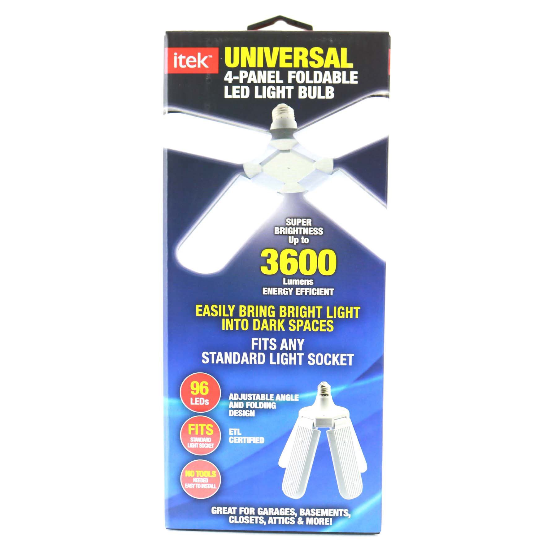 slide 1 of 1, Itek Universal 4-Panel Foldable LED Light Bulb, 1 ct
