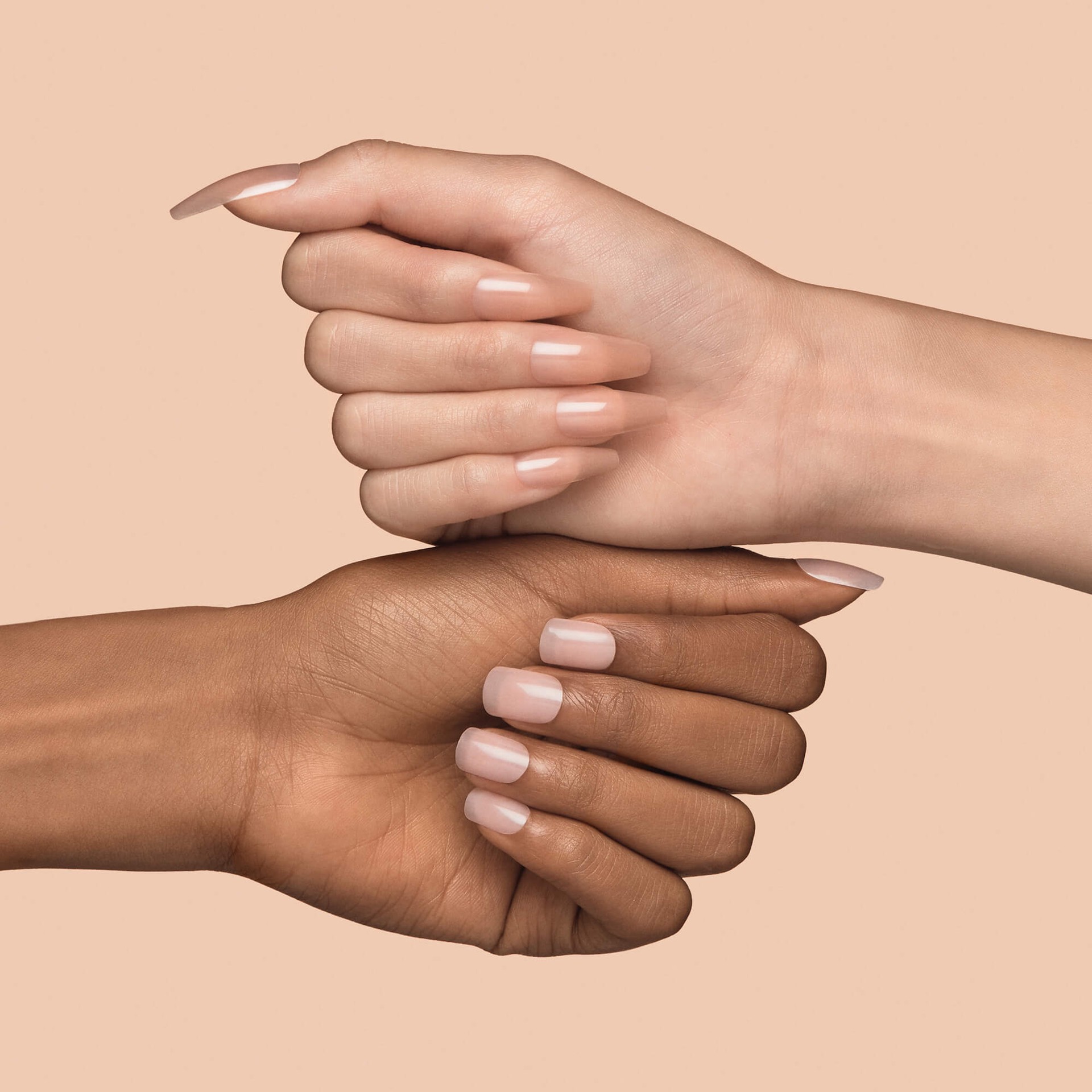 slide 4 of 5, KISS Bare But Better, Press-On Nails, Nudies, Nude, Short Squoval, 28 Count, 28 ct