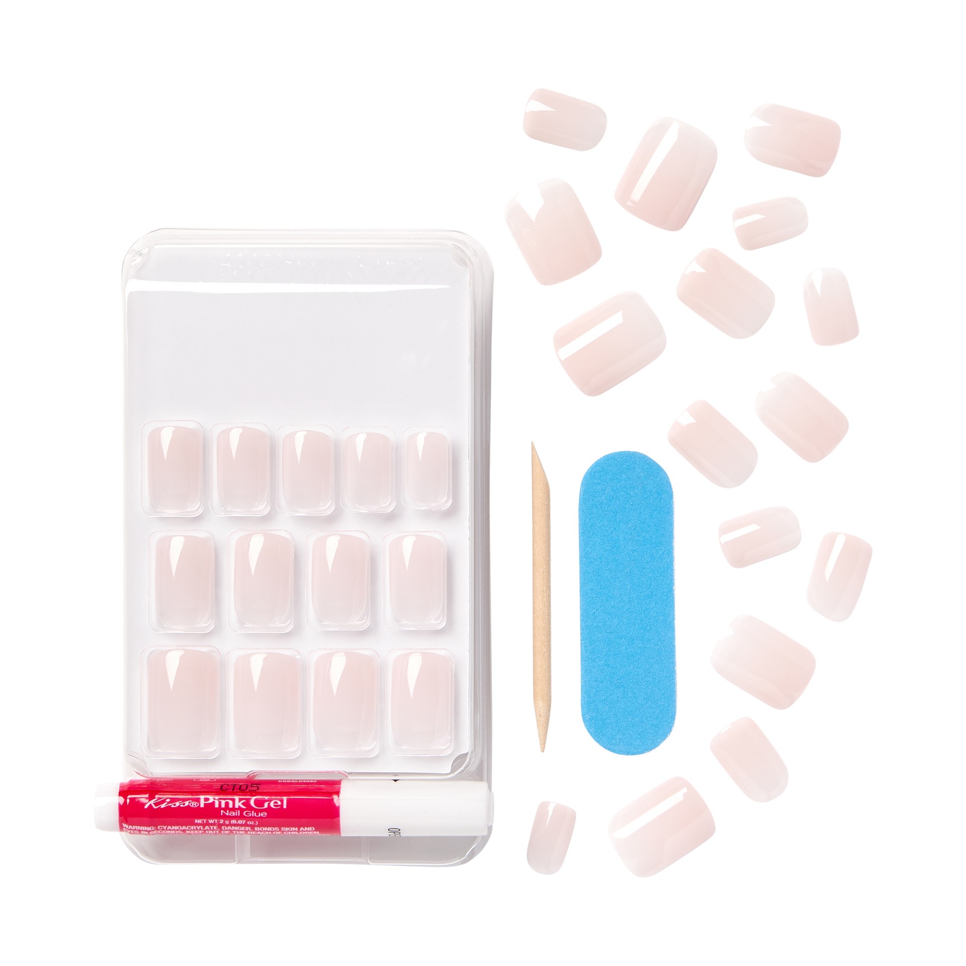 slide 5 of 5, KISS Bare But Better, Press-On Nails, Nudies, Nude, Short Squoval, 28 Count, 28 ct