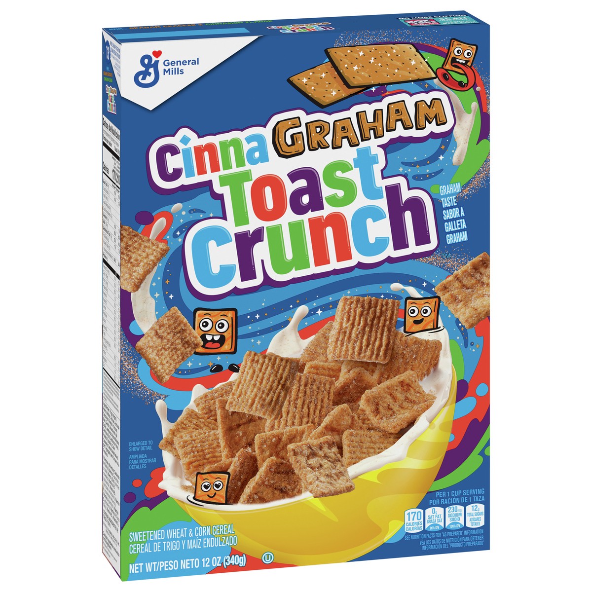 slide 3 of 11, Cinnamon Toast Crunch Cinnagraham Toast Crunch Breakfast Cereal, Whole Grain, 12 oz, 12 oz