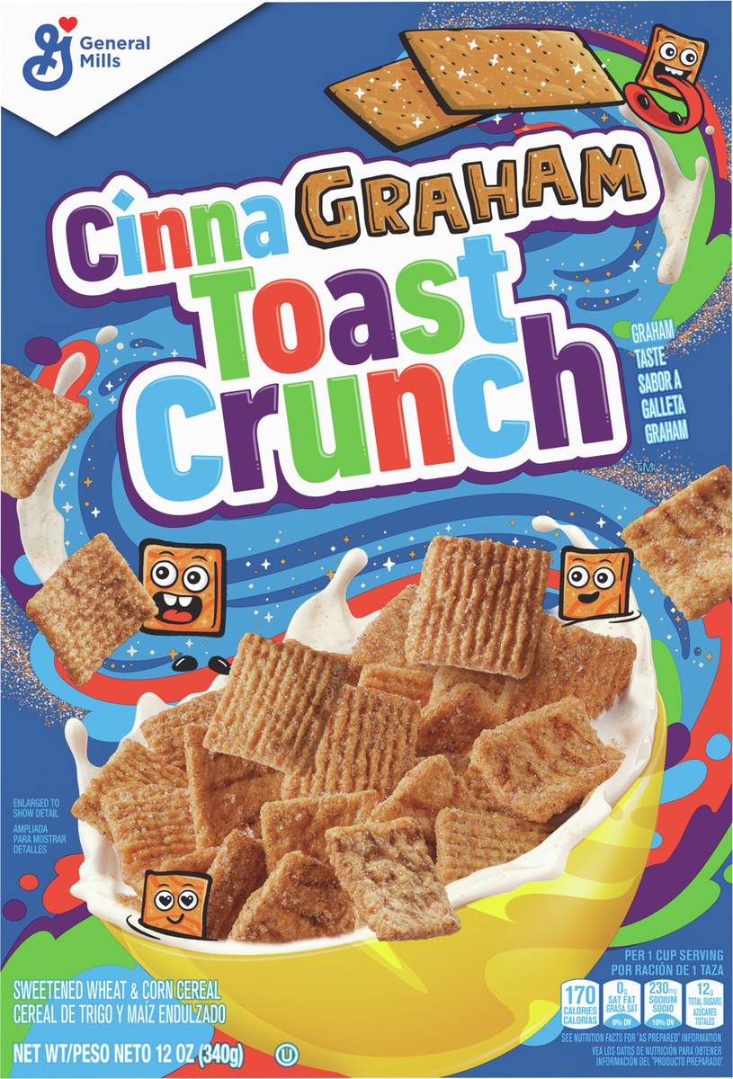 slide 2 of 11, Cinnamon Toast Crunch Cinnagraham Toast Crunch Breakfast Cereal, Whole Grain, 12 oz, 12 oz