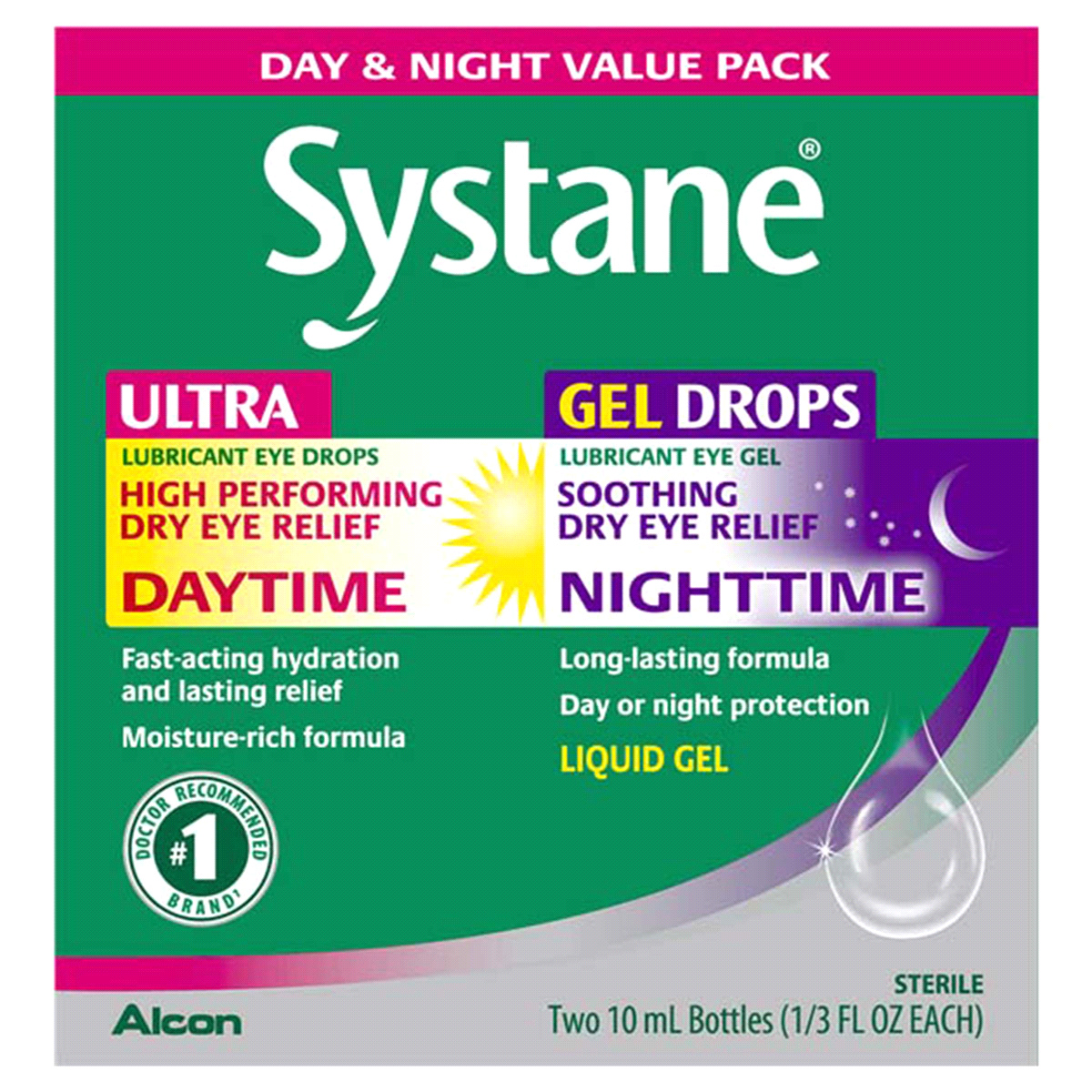 slide 1 of 1, Systane Day & Night Ultra Gel Drop Value Pack, 10 ml