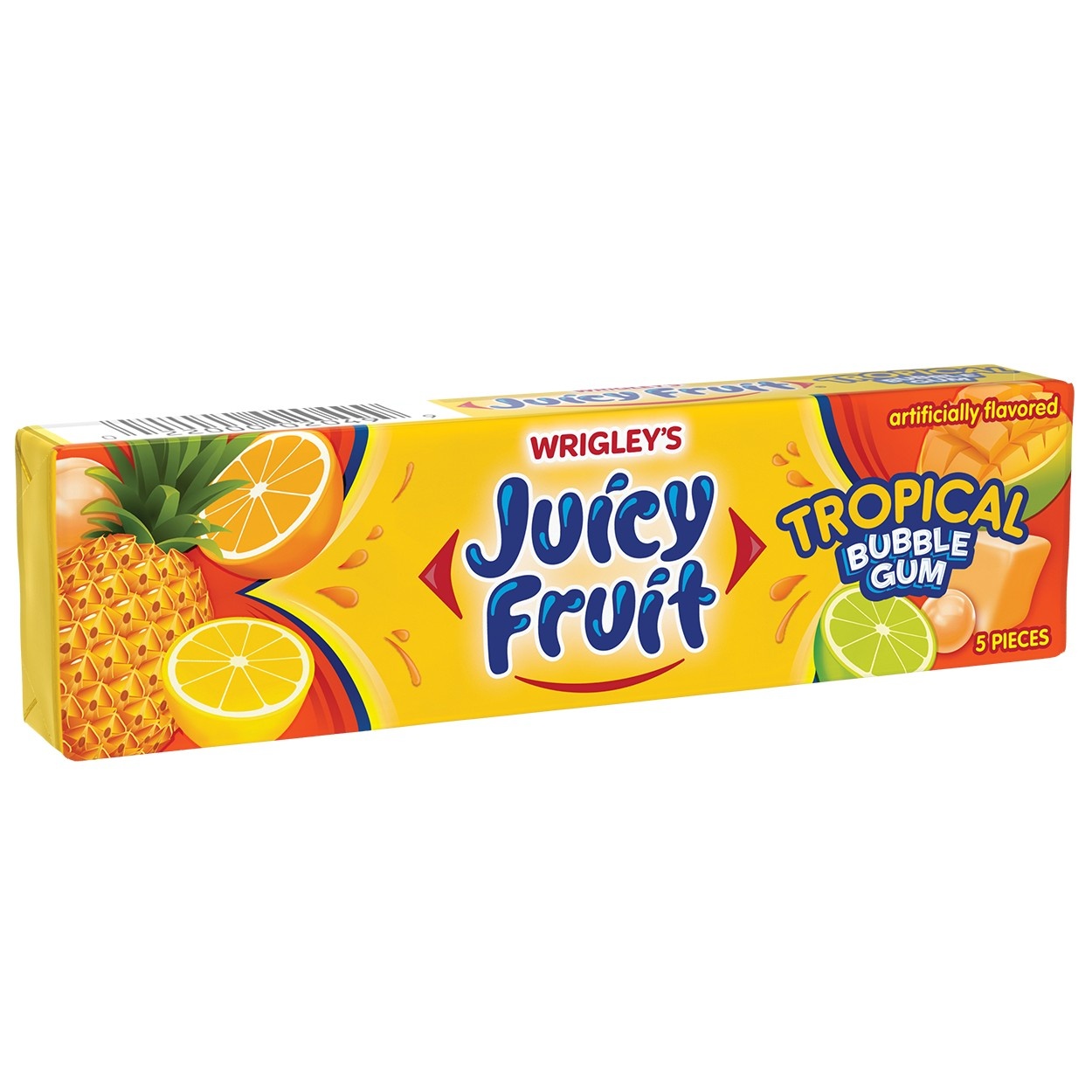 slide 1 of 1, Juicy Fruit Tropical Bubble Gum, 5 ct