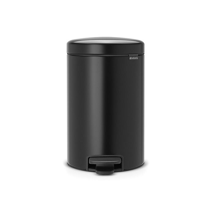 slide 1 of 4, Brabantia newIcon Step-On Trash Can - Black, 12 liter