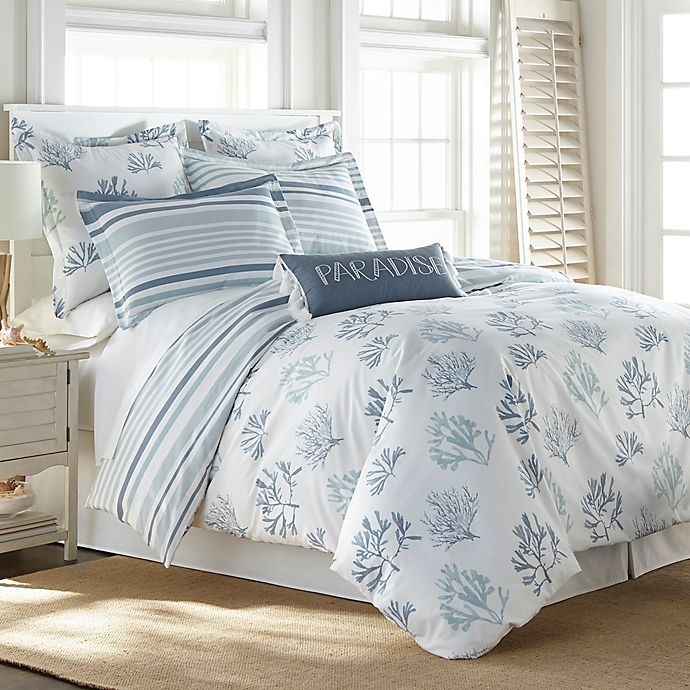 slide 1 of 2, Coastal Living Truro Full/Queen Duvet Cover Set - White, 3 ct