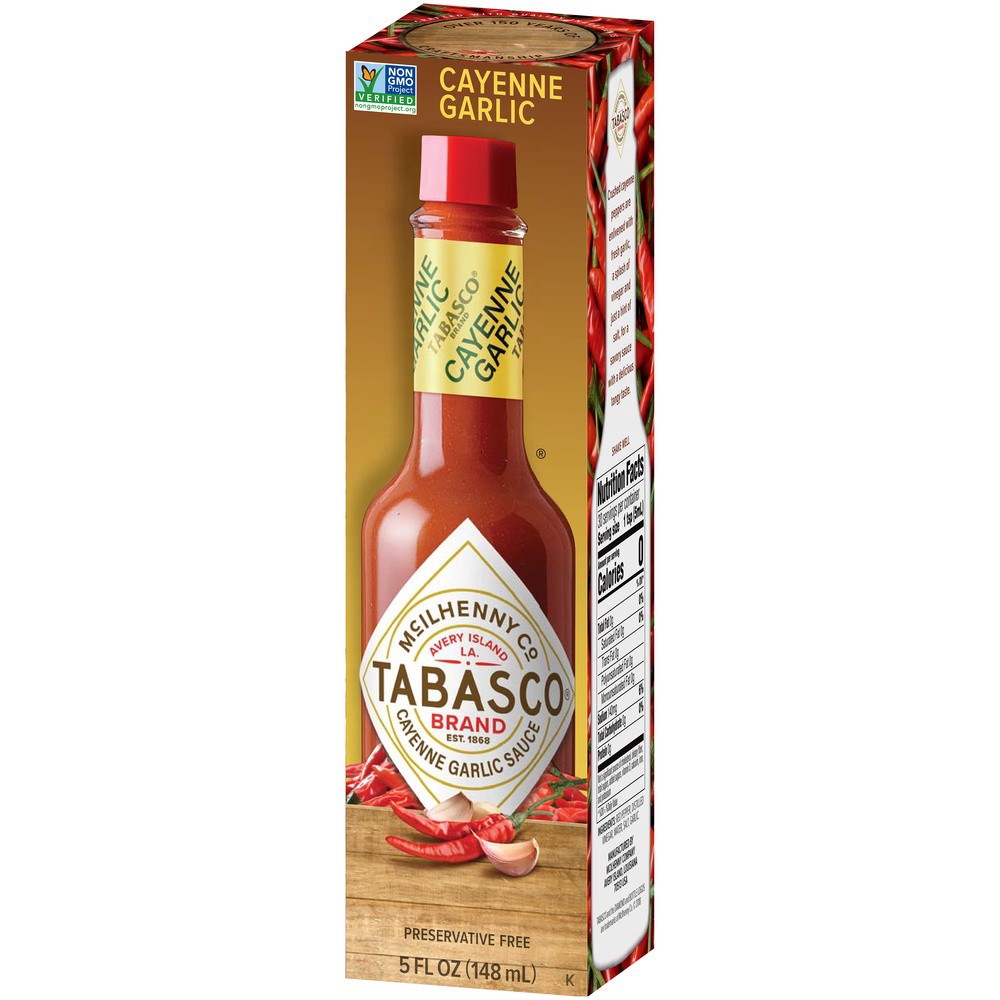 slide 3 of 8, Tabasco Cayenne Garlic Pepper Sauce 5 fl oz, 5 fl oz