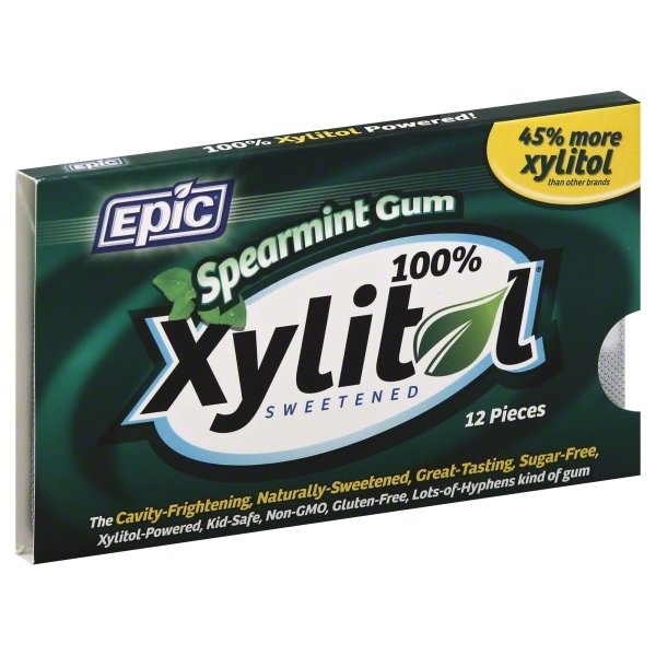 slide 1 of 1, Epic Gum 100% Xylitol Sweetened Spearmint - 12 Count, 