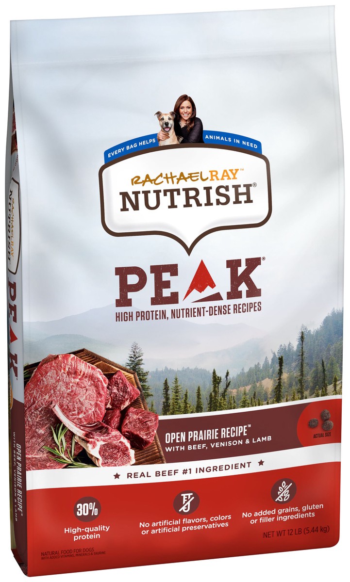 slide 3 of 14, Rachael Ray Nutrish Peak Protein Open Prairie Recipe With Beef, Venison & Lamb Dry Dog Food, 12 lb. Bag, 12 lb