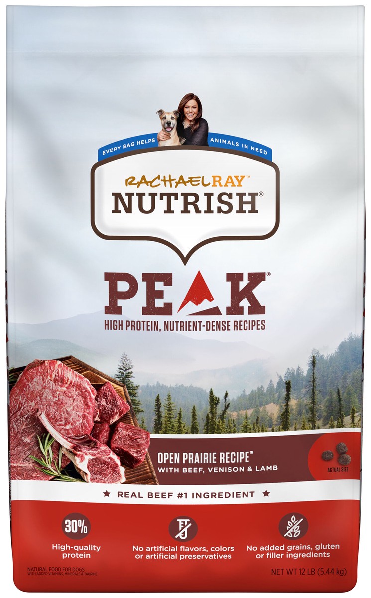 slide 4 of 14, Rachael Ray Nutrish Peak Protein Open Prairie Recipe With Beef, Venison & Lamb Dry Dog Food, 12 lb. Bag, 12 lb