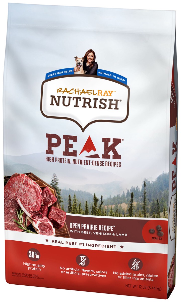 slide 8 of 14, Rachael Ray Nutrish Peak Protein Open Prairie Recipe With Beef, Venison & Lamb Dry Dog Food, 12 lb. Bag, 12 lb