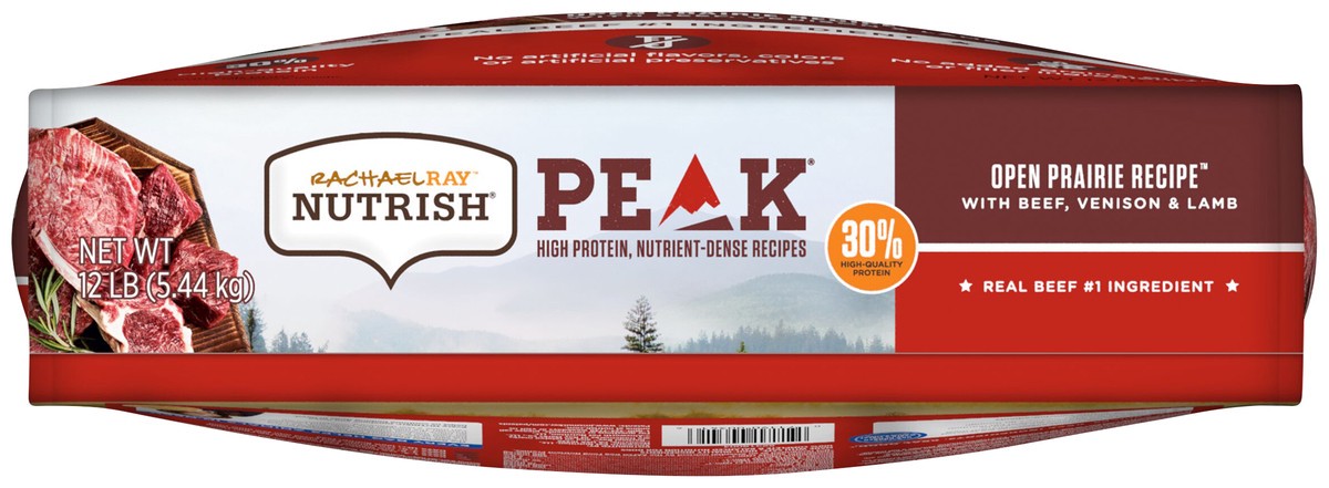 slide 9 of 14, Rachael Ray Nutrish Peak Protein Open Prairie Recipe With Beef, Venison & Lamb Dry Dog Food, 12 lb. Bag, 12 lb