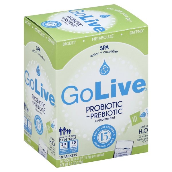 slide 1 of 1, GoLive SPA Melon + Cucumber Probiotic + Prebiotic, 10 ct