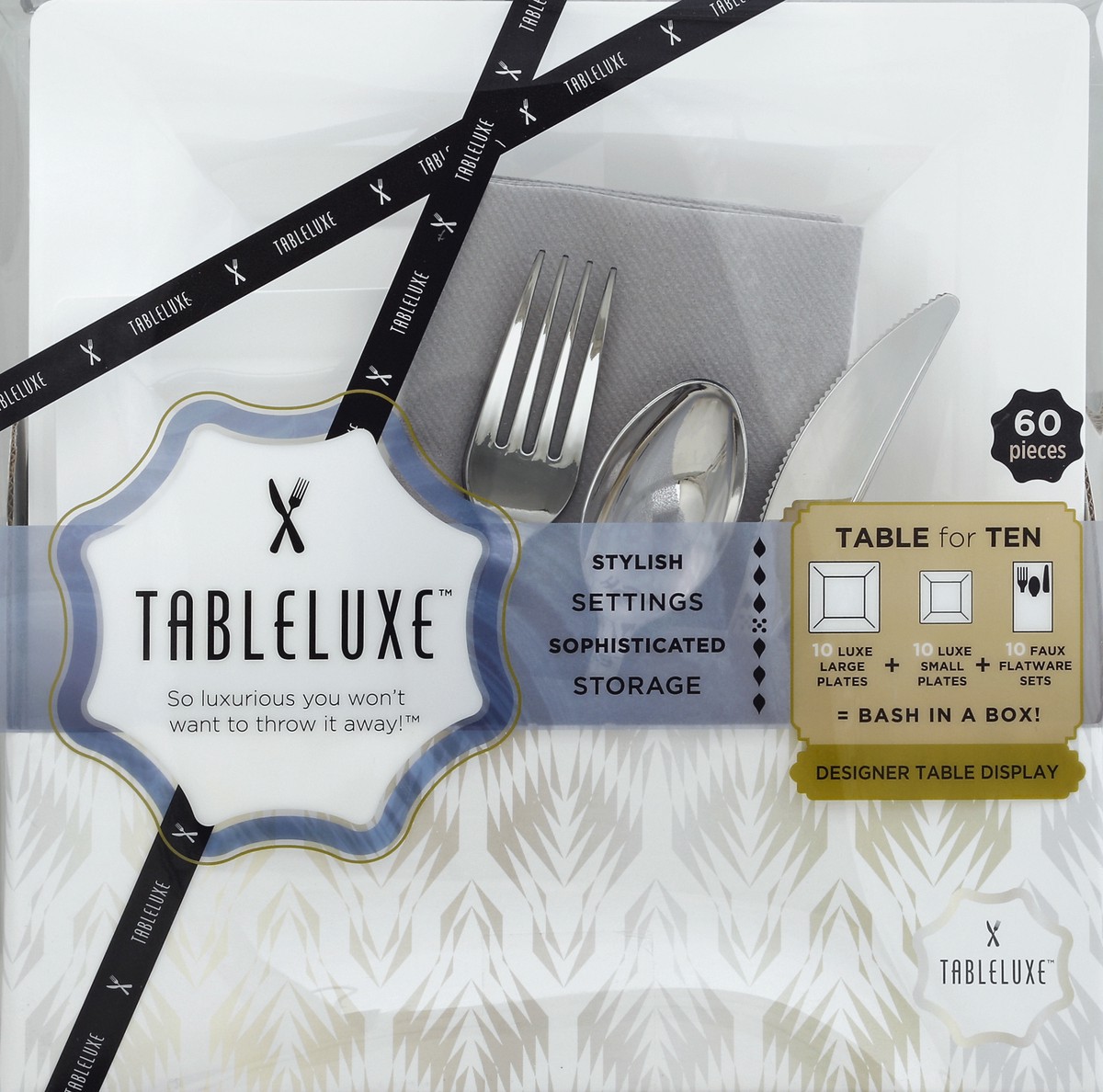 slide 1 of 5, Tableluxe Table for Ten 60 ea, 60 ct