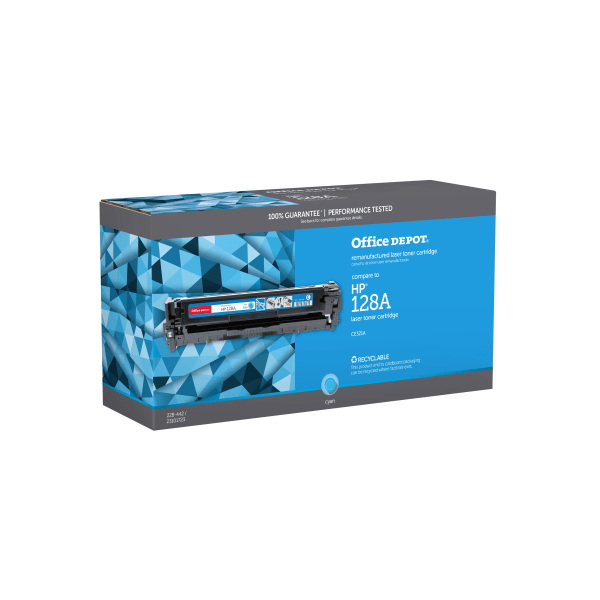 slide 1 of 1, Office Depot Brand Od1415C Remanufactured Toner Cartridge Replacement For Hp 128A Cyan, 1 ct