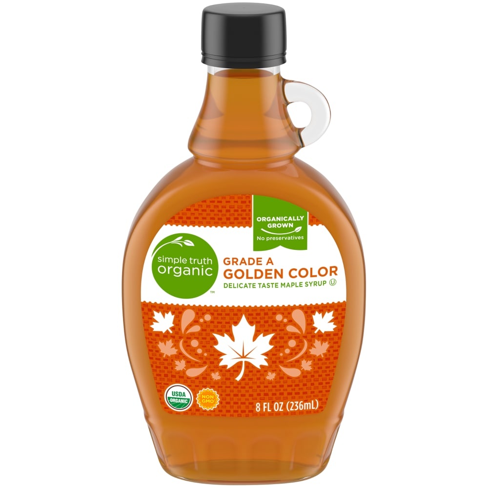 slide 1 of 1, Simple Truth Organic Grade A Golden Color Delicate Taste Maple Syrup, 8 fl oz