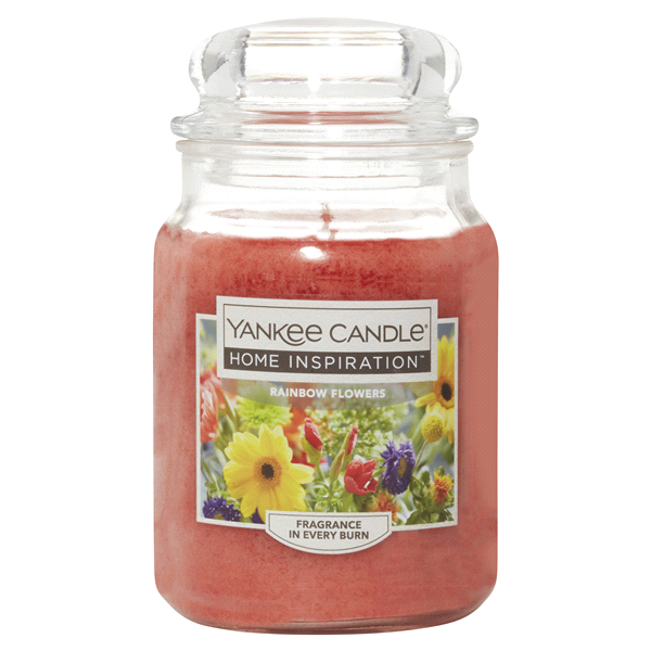 slide 1 of 1, Yankee Candle Home Inspiration Large Jar Rainbow Flowers, 19 oz