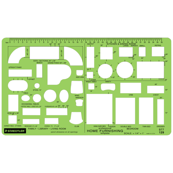 slide 1 of 1, STAEDTLER Mars Template, House Furnishings, 1 ct