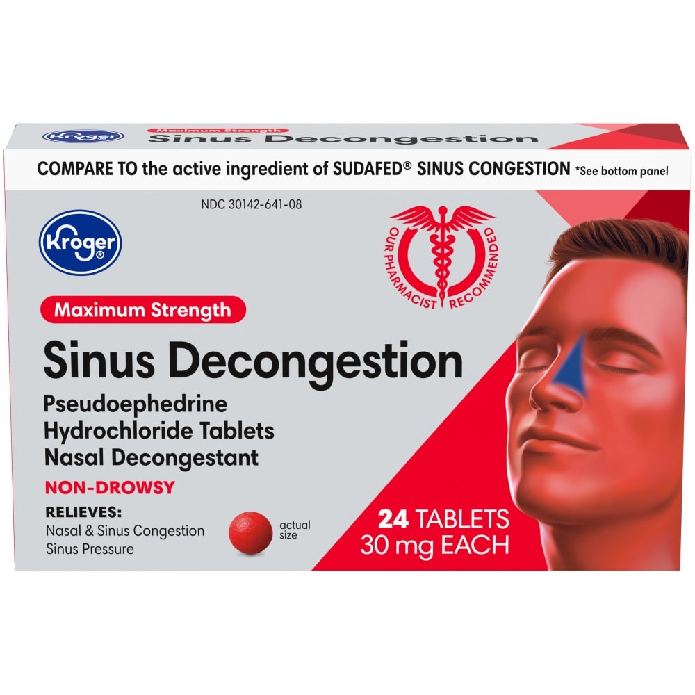 Kroger Maximum Strength Sinus Decongestion Tablets 24 ct | Shipt