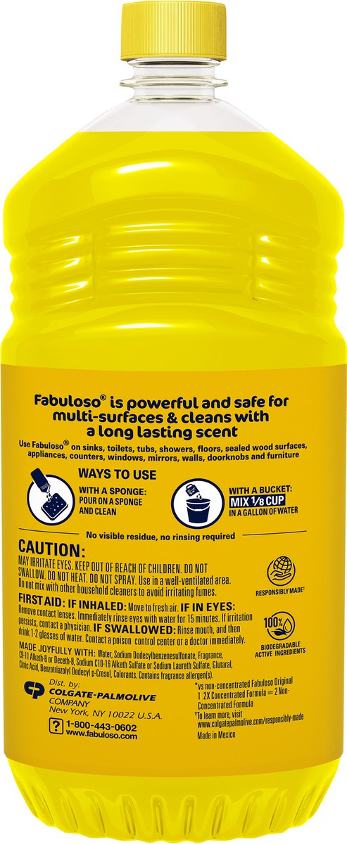slide 2 of 8, Fabuloso Multi-Purpose Cleaner, 2X Concentrated Formula, Lemon Scent, 56 Oz., 56 fl oz