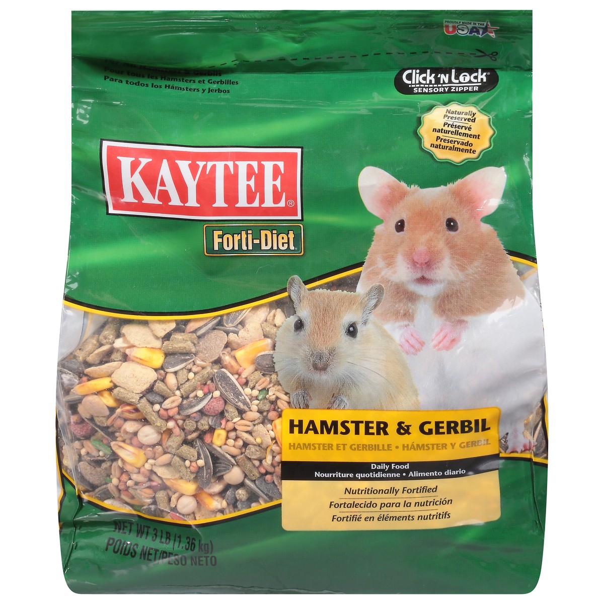 slide 9 of 15, Kaytee Forti-Diet Hamster & Gerbil Food 3 lb, 1 ct