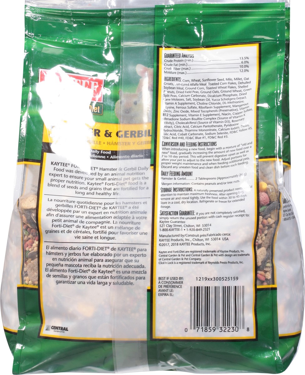 slide 10 of 15, Kaytee Forti-Diet Hamster & Gerbil Food 3 lb, 1 ct