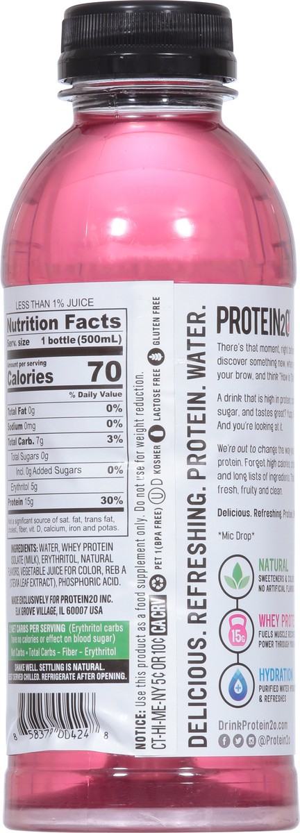 slide 4 of 9, Protein2o Dragonfruit Blackberry Water Beverage 16.9 fl oz, 16.9 fl oz