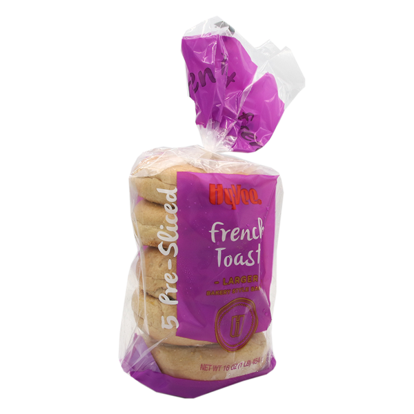 slide 1 of 1, Hy-vee French Toast Larger Bakery Style Bagels, 5 ct; 16 oz